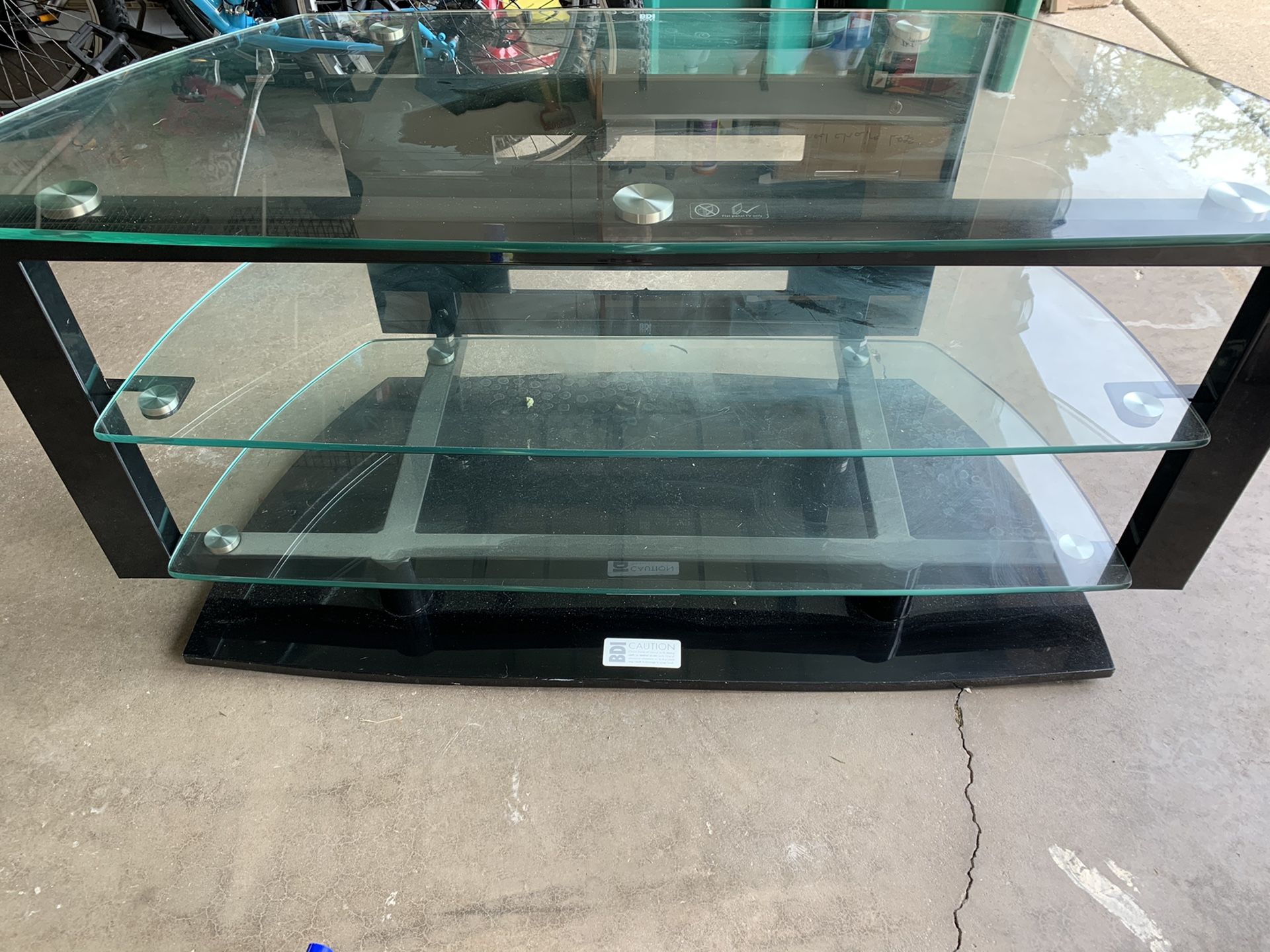 Glass Flat TV Stand and Entertainment Console