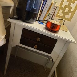White Reading End Table