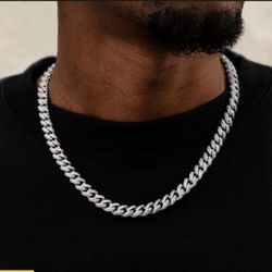 20 Inches 10mm Miami Cuban Link Iced Out Cz Diamonds White Plated Gold 