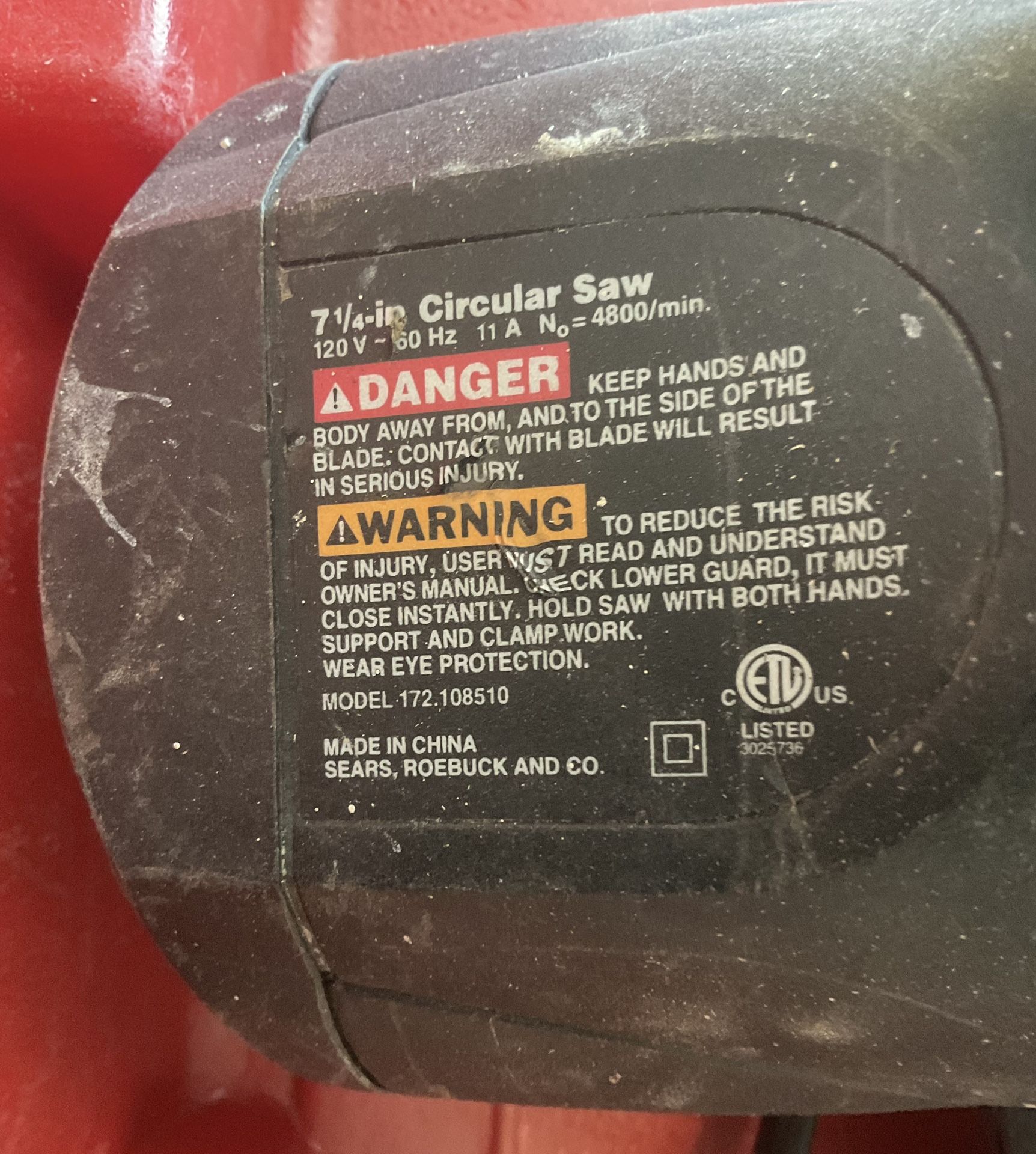 Circular Saw 7 1/4 “ Craftsman