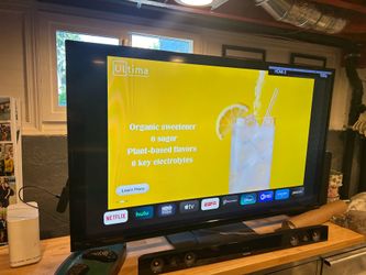 55” TV, Sound Bar, and Stand