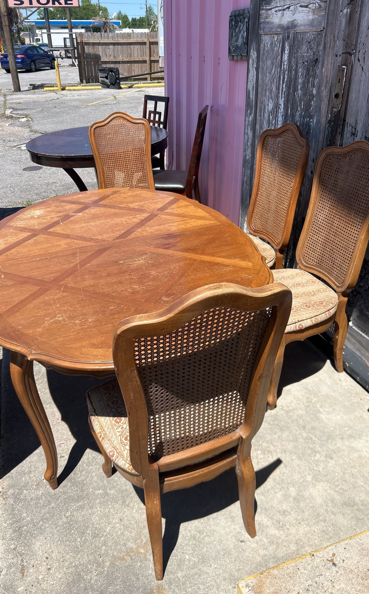 Dining table with four chairs and China cabinet