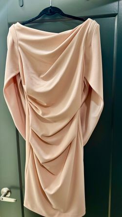 Blush Draped Neck Ruched Knee-Length Dress size 6