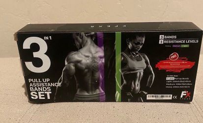 FX FFEXS 3 In 1 Pull Up Assistance Bands Set Heavy Medium Light