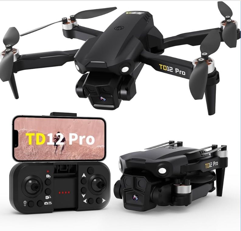 Drone with Camera 4K, Drones for Adults Level 3 Wind Resistance Optical Flow Positioning Brushless Motor 90° Electrically Adjustable Foldable