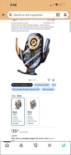 Phone holder for car