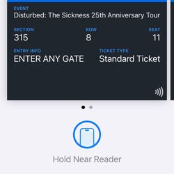 Two Tickets To Disturbed Tomorrow Night. 