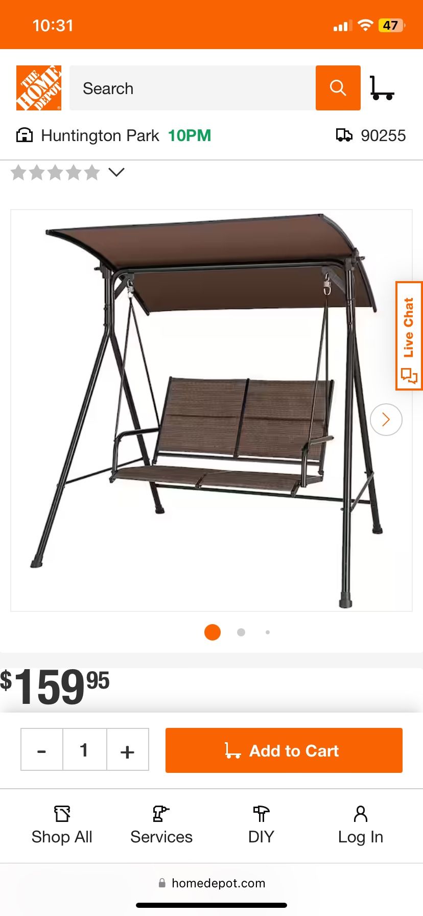 Metal Porch Outdoor Patio Swing