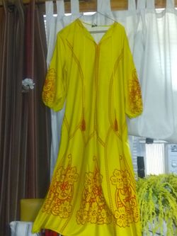 Yellow and red dress