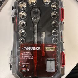 New Husky 24-Piece SAE/Metric 3/8 in. Drive Ratchet and Socket Set with Case