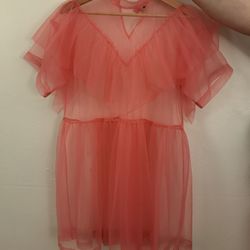 Sheer Pink Tulle Dress