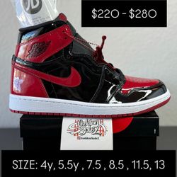 NEW JORDAN 1 HI PATENT BRED 