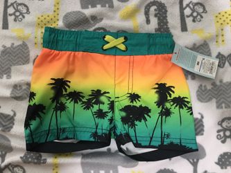 NEW Baby Boys' Coconut Tree Swim Trunk - Cat & Jack