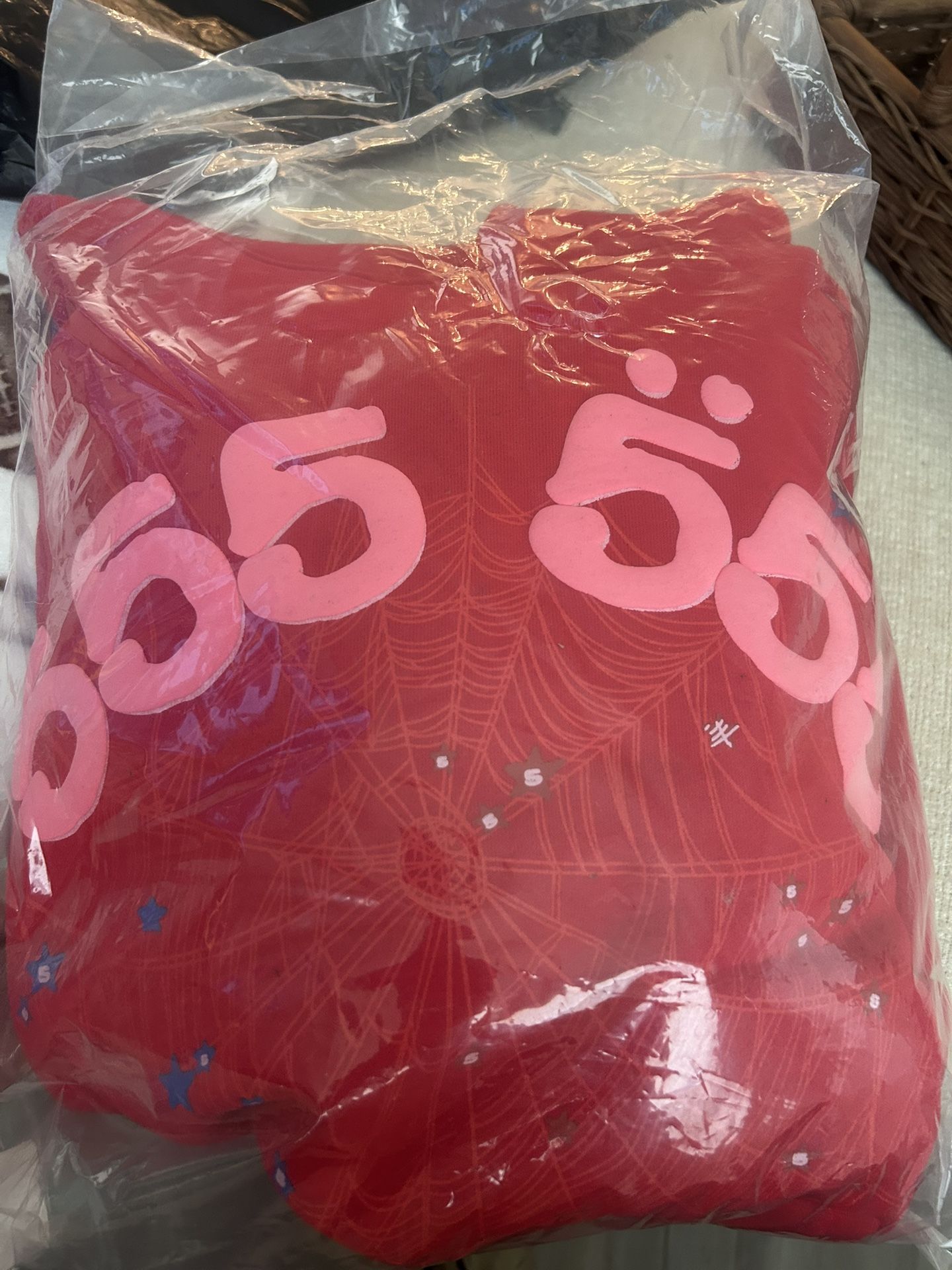 Sp5der Hoodie Red And Pink