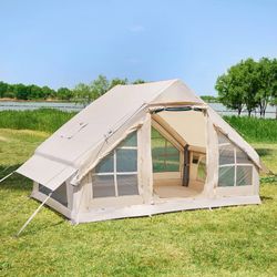 SLSY Inflatable Tent with with Mesh Windows & Doors Waterproof Tent & Pump for 6