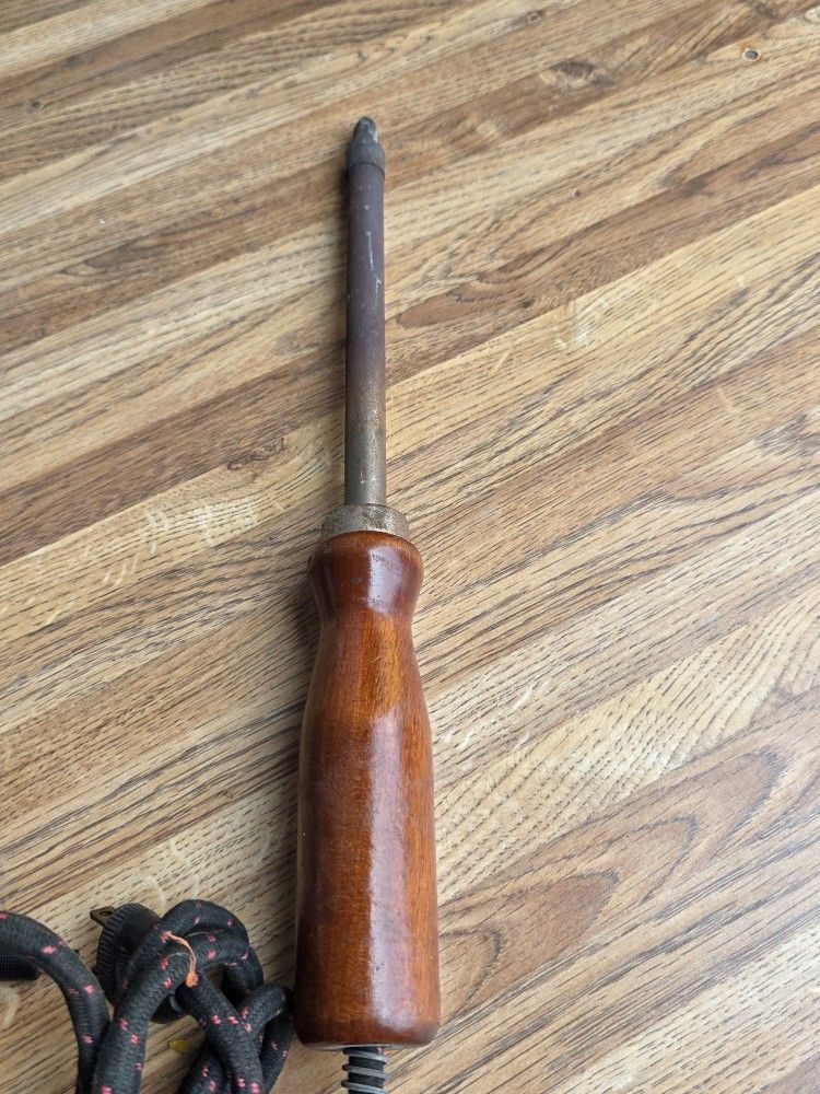 Vintage wood handle soldering iron