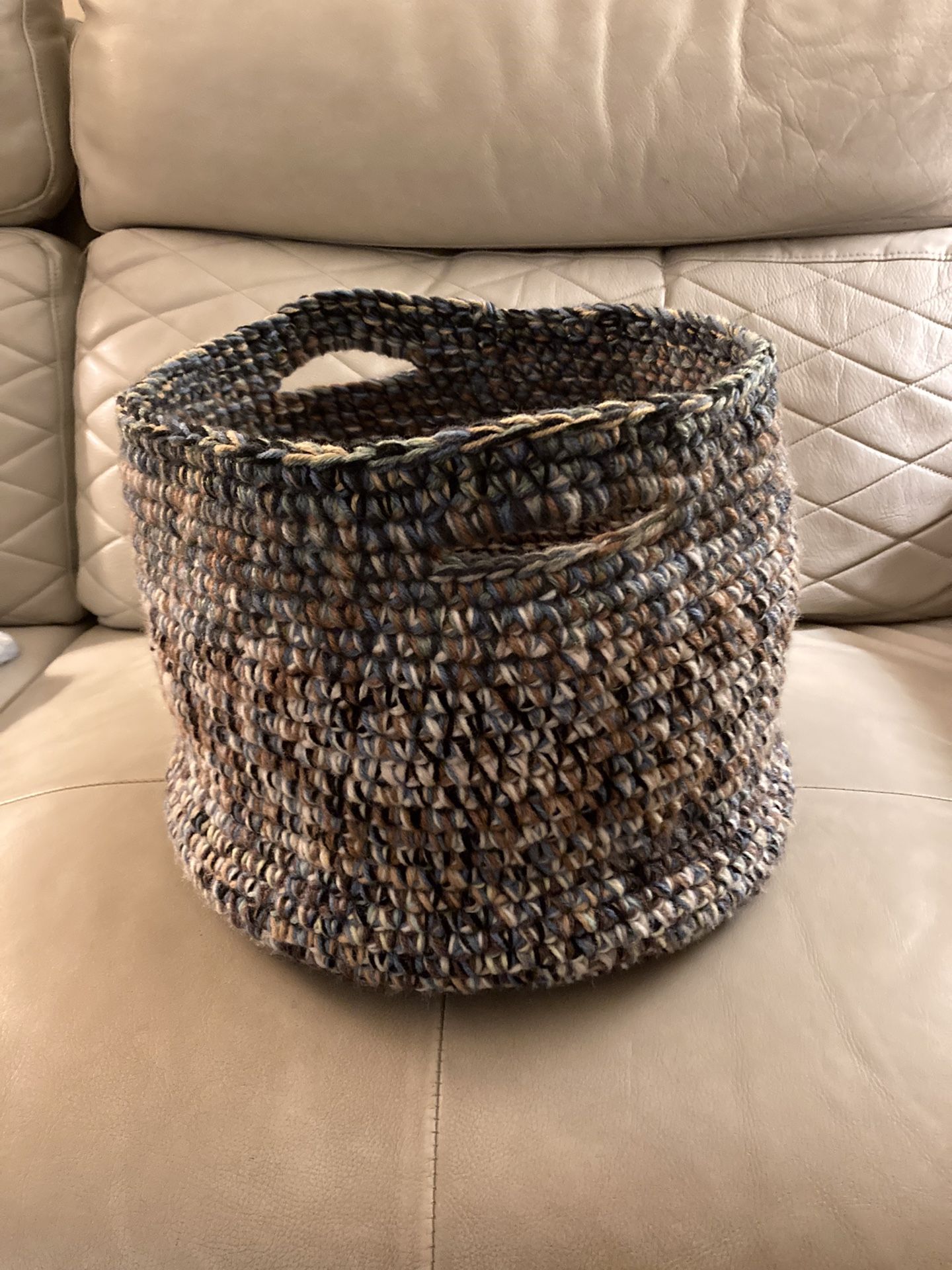 New Hand Crocheted Large Basket