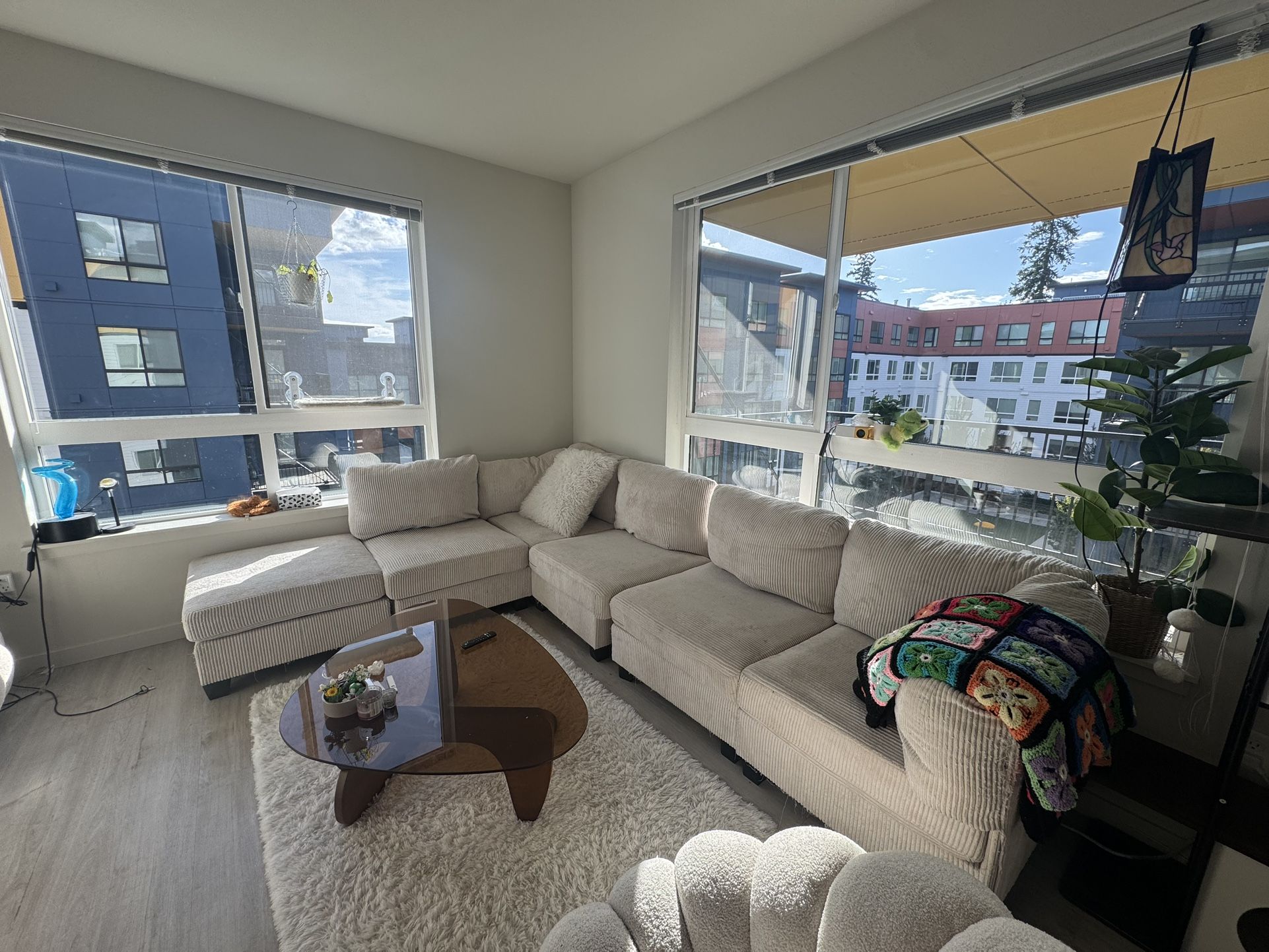 6 Piece White Sectional Couch