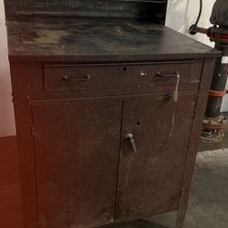Vintage  Industrial Metal Machinist Workstation