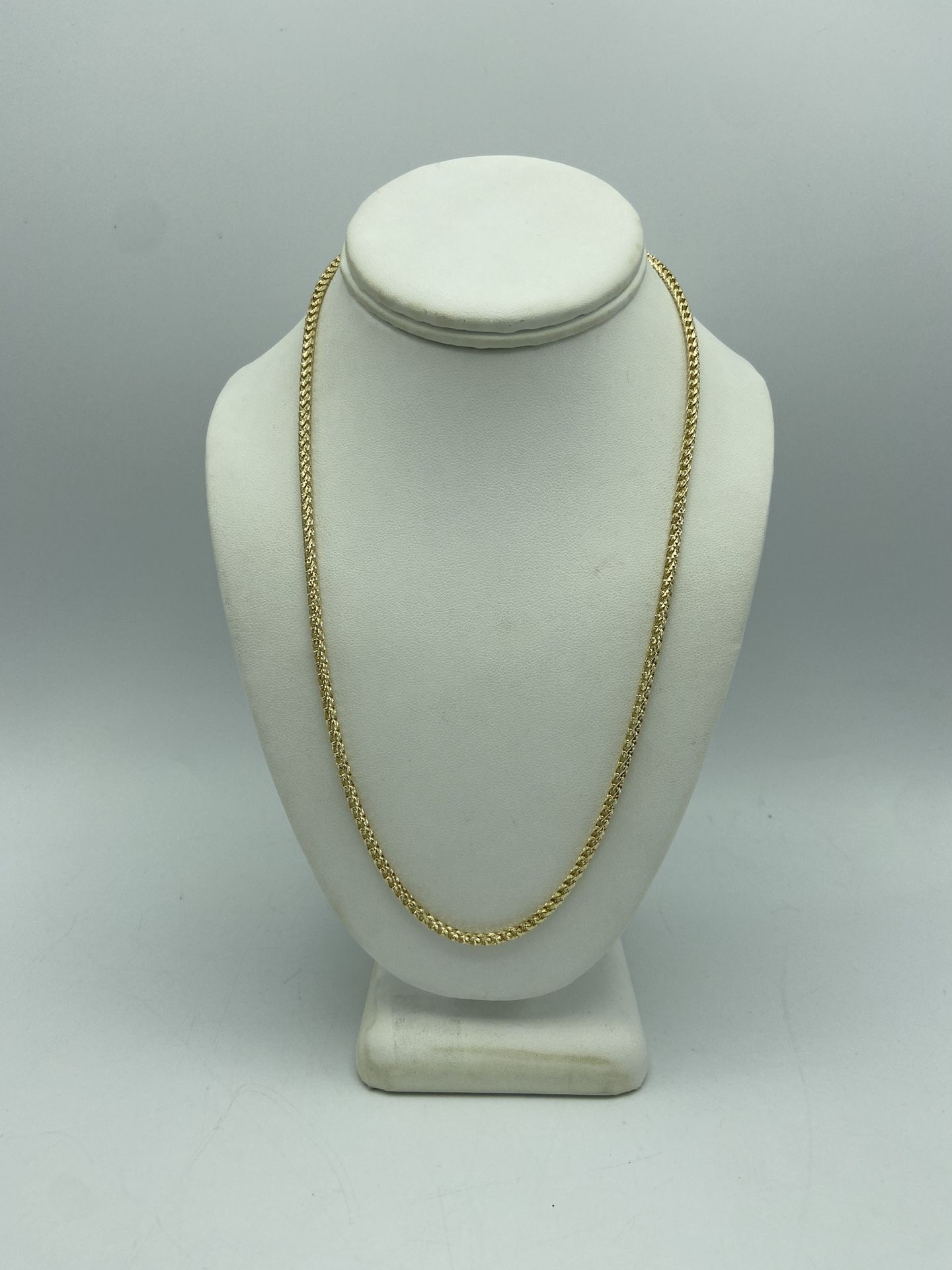 14kt Yellow Gold Prism Cut Franco Link Chain 21.5”