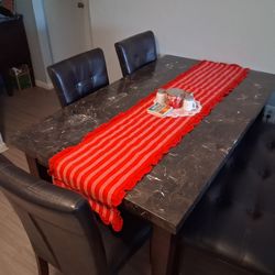 Free Dining Table With Chairs & Bench