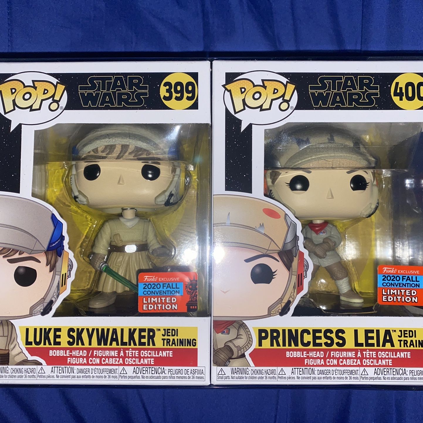 Luke Skywalker & Princess Leia online Jedi Training Funko Pop