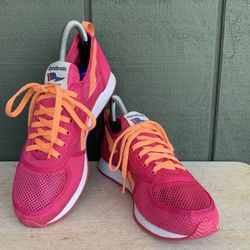 REEBOK Womens Royal Flag Ortholite Orange & Hot Pink Walking Shoes Size 7.5