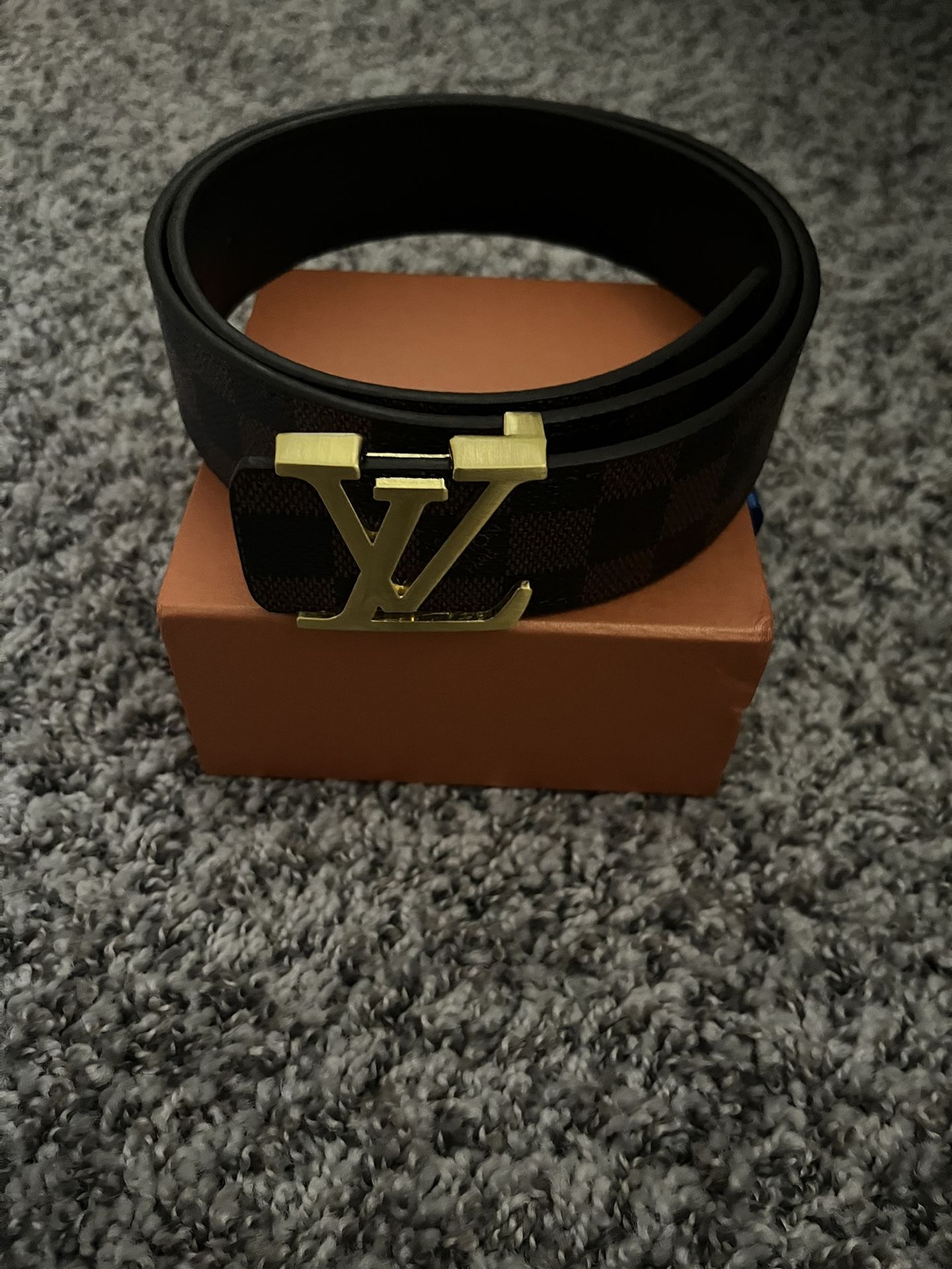 Brown Checkered Louis Vuitton Belt