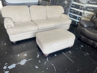 Fabric sofa and ottoman 🦖