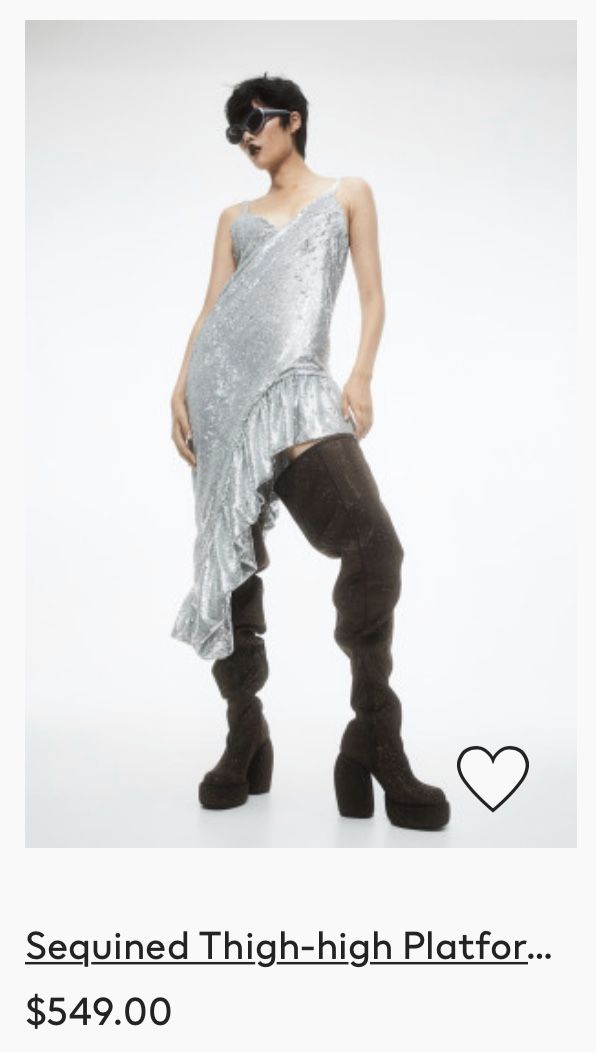 NEW ARRIVAL - H&M Studio Sequined Thigh high Platform Boots