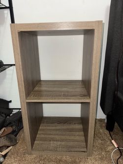 Moving Sale: 2-Cube Wood Grain Storage Organizer