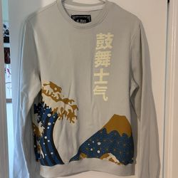 Blind Rooster Asian Design Wave Print Sweatshirt Retails Size Small