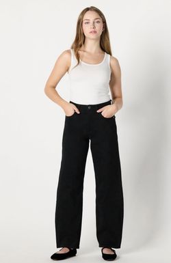 Black high rise barrel jeans