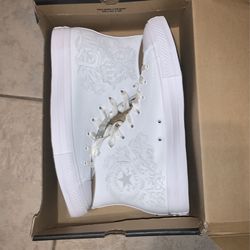 Converse Chuck Taylor All Star HI Special Unique Collection Leather  (Men’s 11.5, White/White/Mouse)