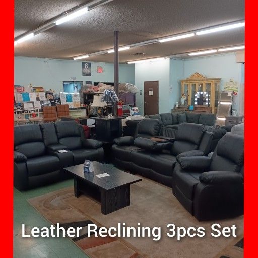 💥 Leather Reclining Sofa Loveseat And Chair All For $1499