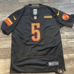 Jayden Daniels (most Sizes) black Washington commanders football jersey stitched new with tags