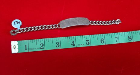Vintage Sterling Silver ID bracelet / Chunky Curb Culver City area