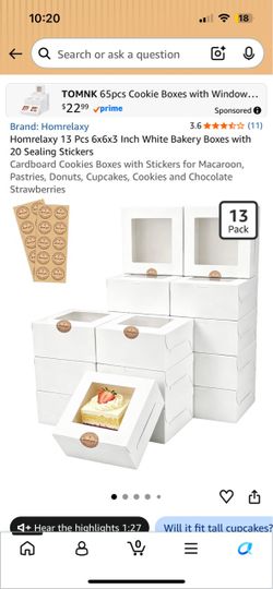 Small Cookie Boxes 6x6x3