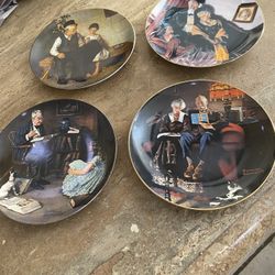 Norman Rockwell collector plates. Red description for details and location.