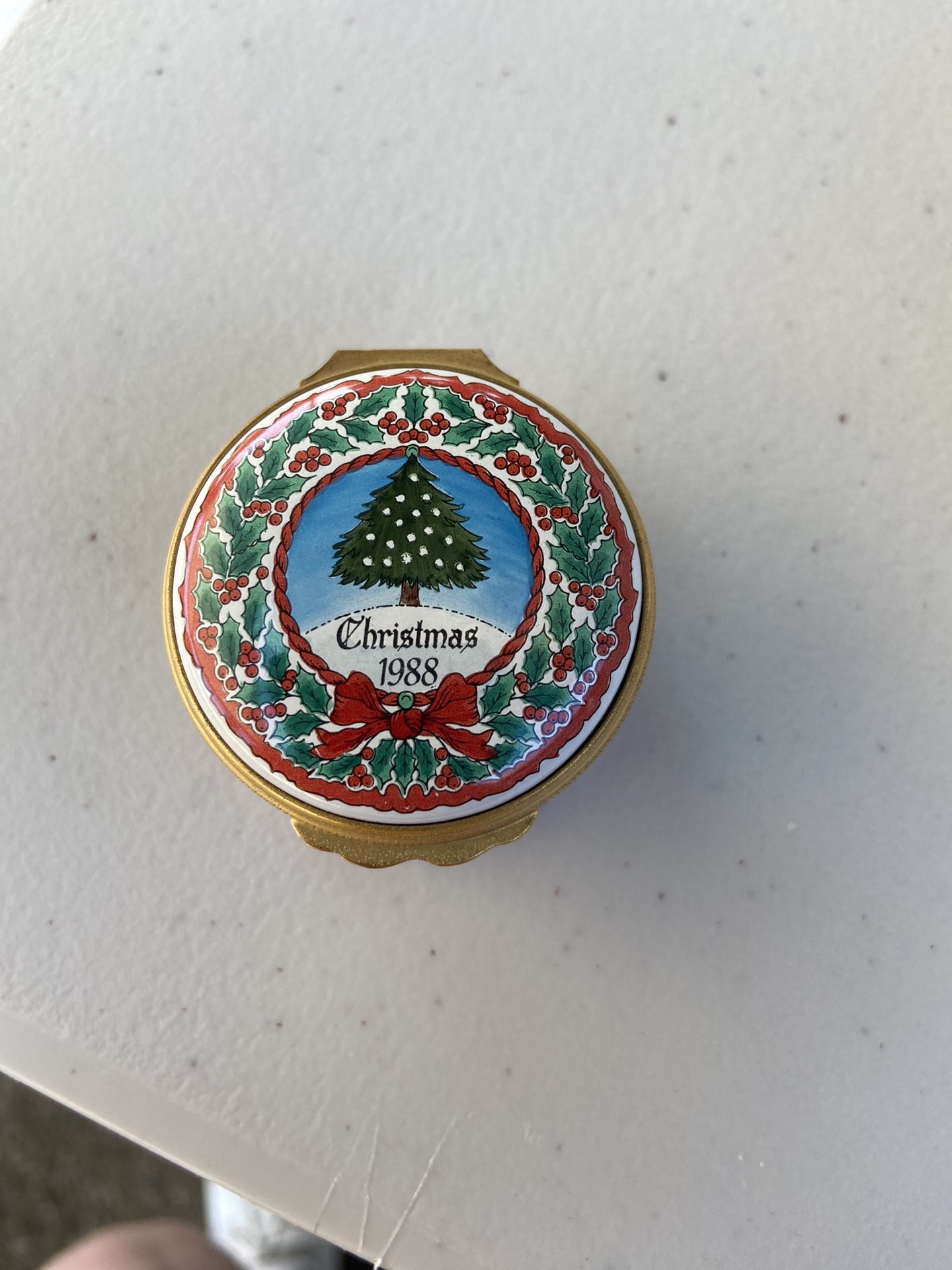 Vintage Halcyon Christmas 1988 Trinket Box