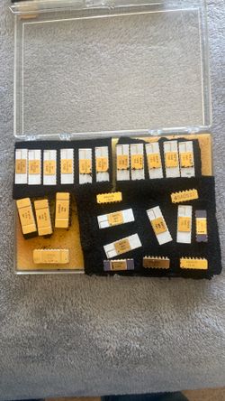 Vintage Computer chips gold and white ceramic