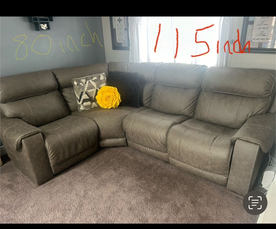 Couch for sale!! Sectional with full recline.