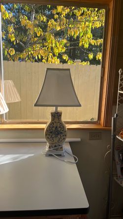 Ceramic Table Lamp with White Shade