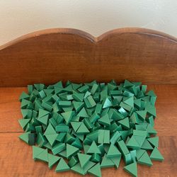 Large Lot of Plastic Green Triangle Shapes - Educational Toys 