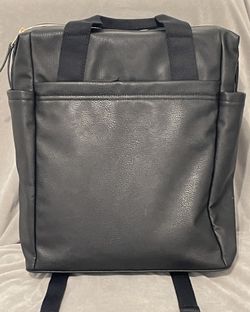 New Black Leather Backpack