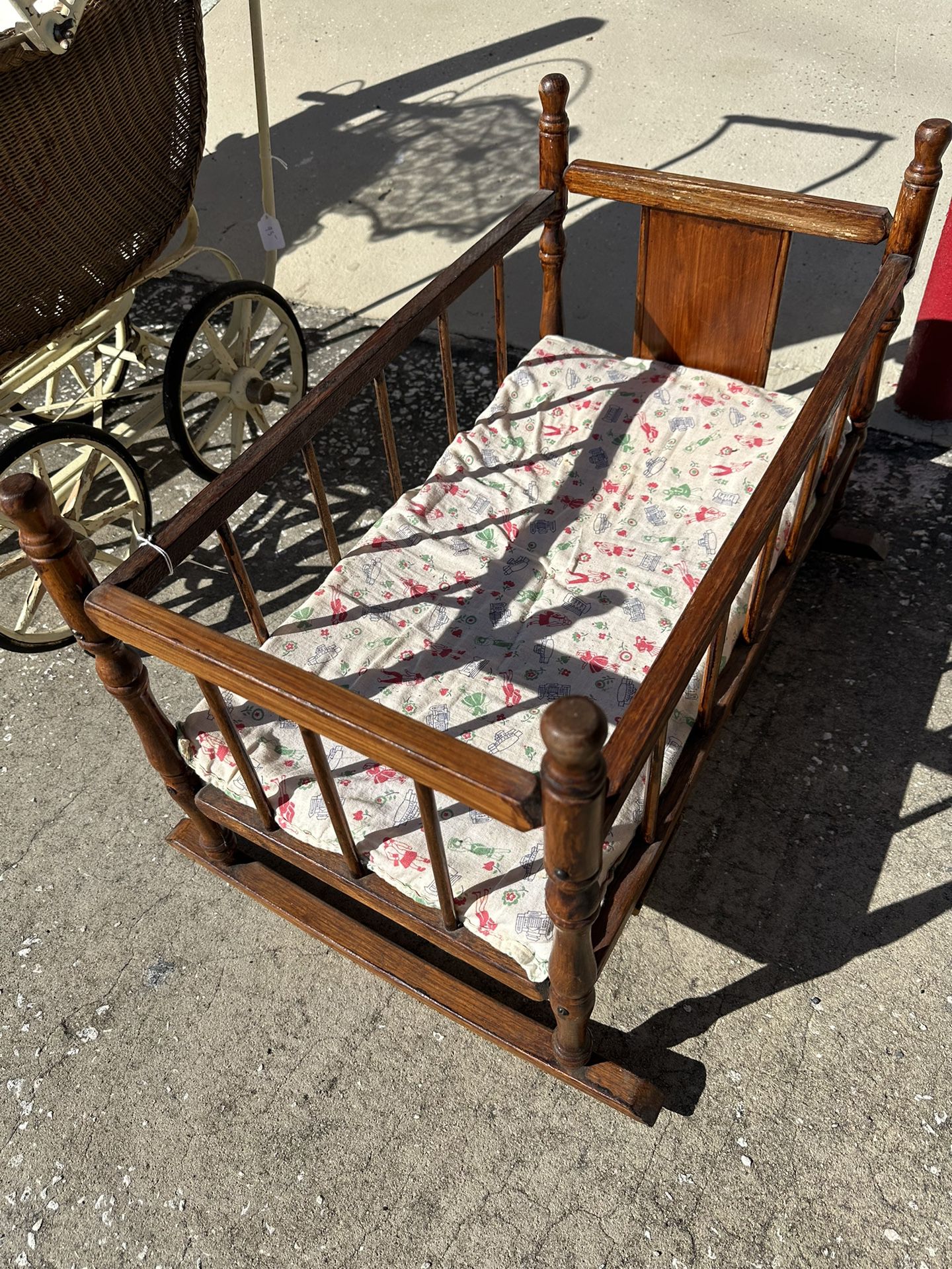 Old Rocking Doll Bed 