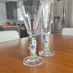 Franz Long Tail Hummingbird Red Wine And Champagne Glasses