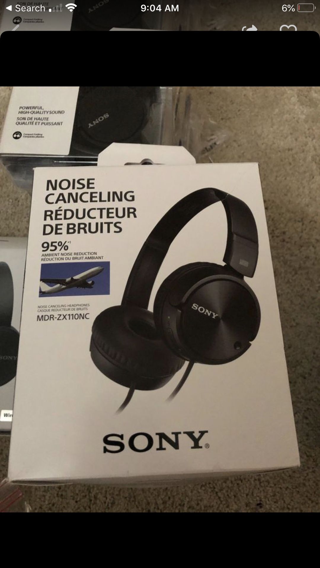 Noise Canceling Sony Headphones over ear
