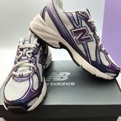 New Balance 740 White and Purple Sneakers