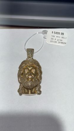 10K Diamond Jesus Pendant
